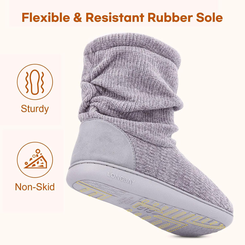 LongBay Women Slipper Boots Warm Memory Foam Indoor Outdoor House Shoe Gift