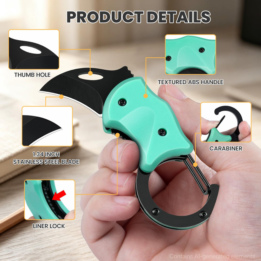 FUNBRO Small Pocket Knife, Cool Box Cutter with 1.34 Inch Sharp Blade