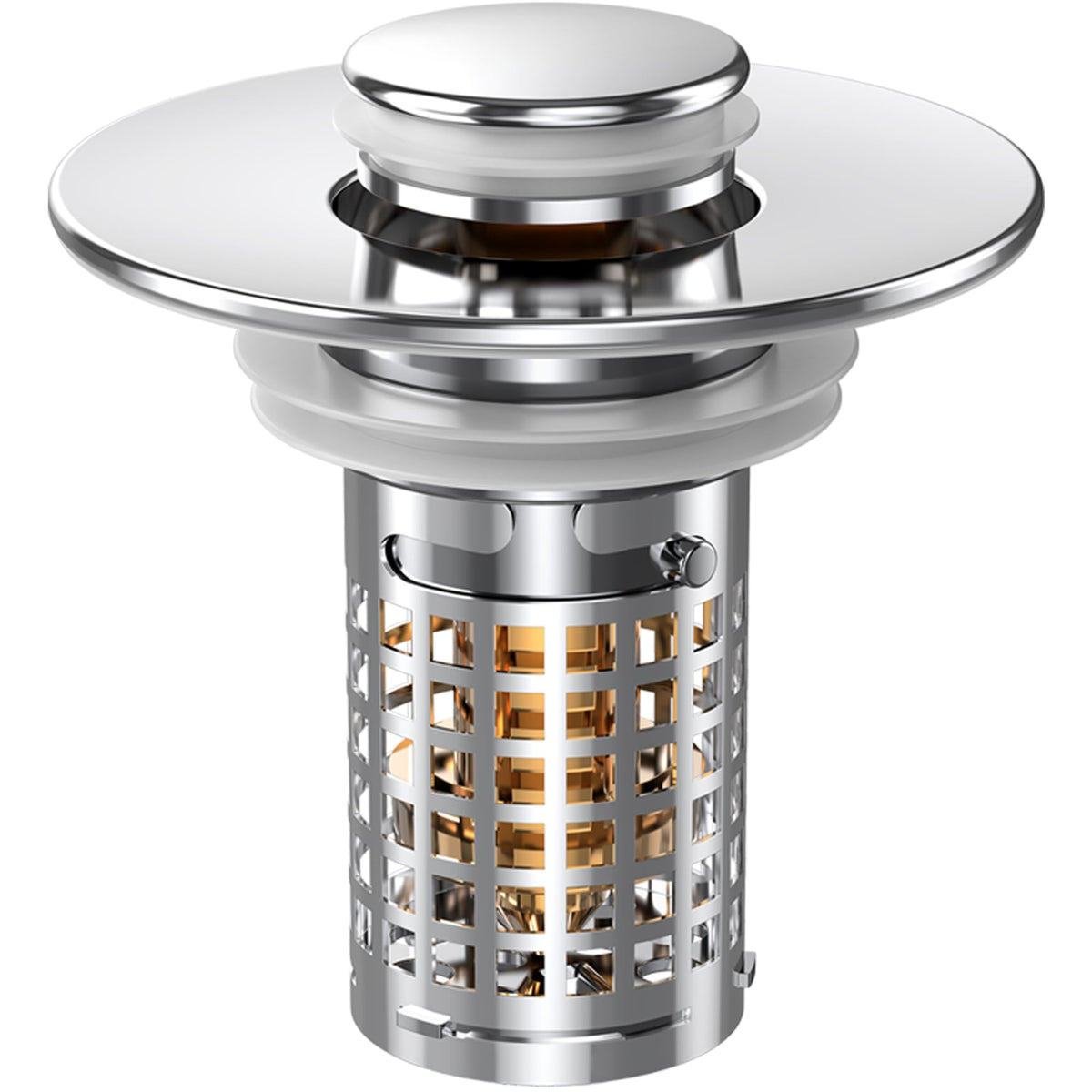 Bathroom Sink Drain Strainer,(2PCS) Pop-up Sink Drain Strainer with Removable Stainless Steel Strainer Basket Hair Catcher, Bathroom Sink Strainer for Bathroom Sink Stopper Replacement
