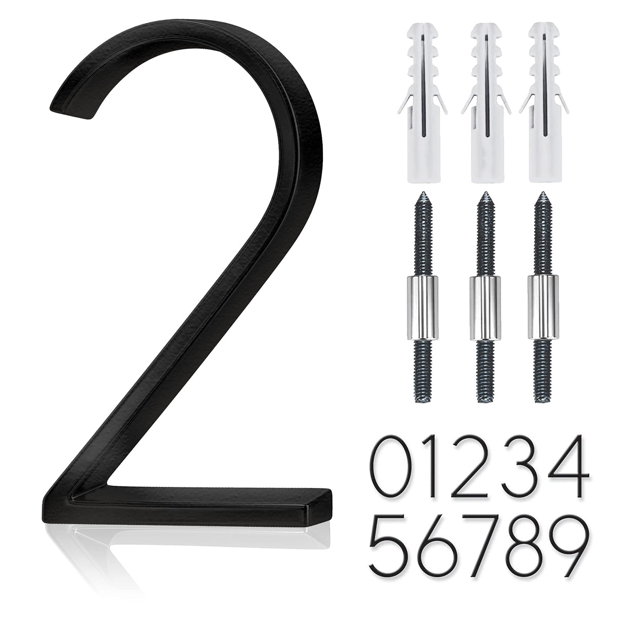 5" Stainless Steel Floating House Number, Metal Modern House Numbers (0)