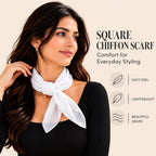 WESTEND CHOICE Square Chiffon Scarves Women's Neck Scarf 50s Retro Bandana