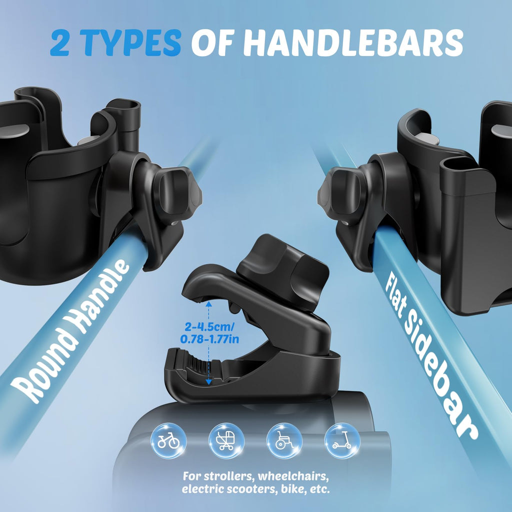 Wheelchair Cup Holder: Universal Cup Holder with Phone Holder for Pram Bike