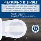 Mayfair Linden Slow Close Toilet Seat, Non Slip Heavy Duty Wood, Easy Install, Elongated, White