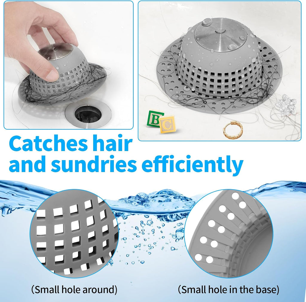 Aluvor Shower Drain Hair Catcher Bathtub Drain Cover Sink Drain Protector