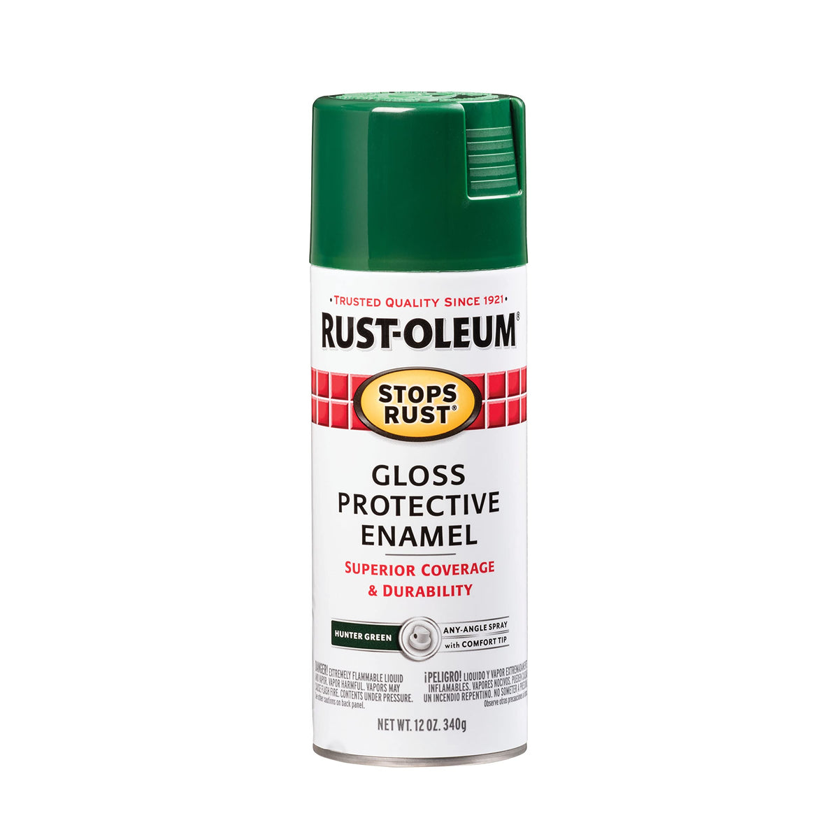 Rust-Oleum 7776830 Stops Rust Spray Paint, 12 oz, Flat Black