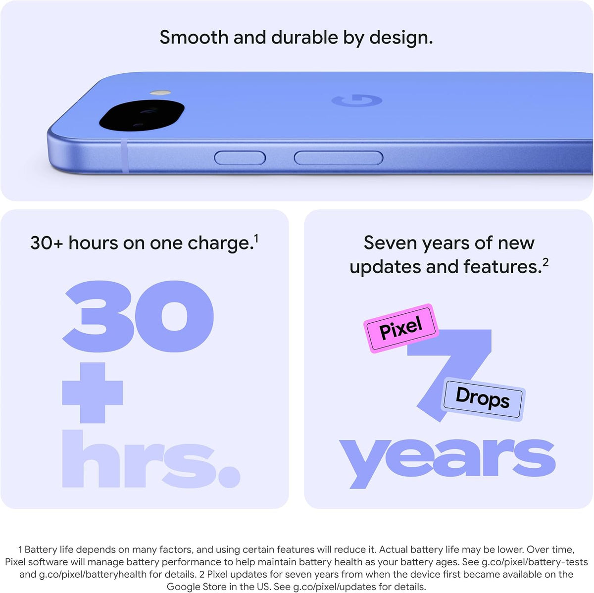 Google Pixel 10a - 7 years of new updates and features, 30+ hours battery, Camera Coach, Gemini Live, Pixel Safe - Fog, 128GB