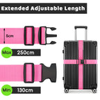 WISYOK Luggage Straps Extended, 4 Pack, 130-250cm Adjustable, Pink SkyBlue