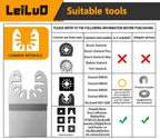 LEILUO 32Pcs Oscillating Tool Blades Wood Metal Multitool Blades Set