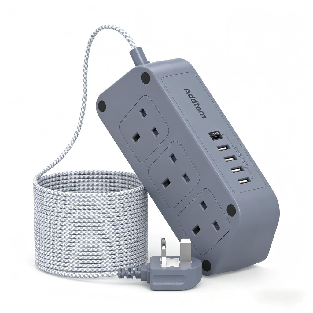 Extension Lead with USB Slots, 6 Way Outlets 5 USB (5A, 3 USB- C Port),1.6M