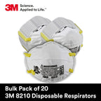 3M Particulate Disposable Respirator 8210, N95, Pack of 20, NIOSH APPROVED