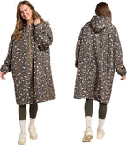 OHS Adults Drying Robe, Water-Resistant Changing Robe Gifts for Women Comfy Sherpa Privacy Robes for Women Men, Stay Dry Jacket Swimming Camping Drying Robes - S/M, L/XL