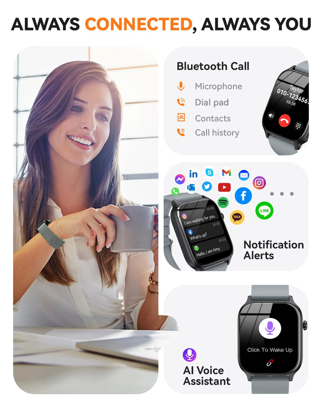Smart Watch for Men Women- Answer/Make Call, 2026 IP68 Waterproof Fitness Tracker Watch with Sleep Step Counter Activity Smartwatch for Samsung Android iPhone iOS (Deep Burgundy, 1.83)