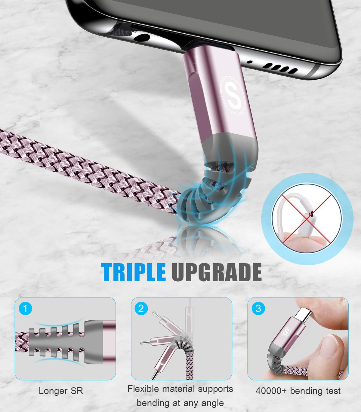 2-Pack 2m 60W USB C to USB C Charger Cable, PD Type C Super Fast Charging for iPhone 17 air 16 15 MacBook iPad Pro, Samsung Flip Fold 7 6 5 S26 S25 S24 S23 Ultra, Steam Deck, Nintendo Switch etc