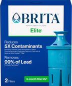 Brita Elite Replacement Water Filter, Pitchers and Dispensers, 2 Pack