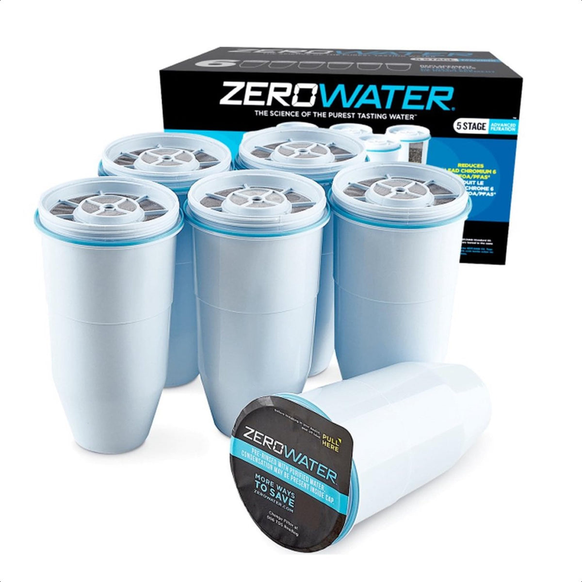 ZeroWater Official Replacement Water Filter Removes PFOA/PFOS 2-Pack