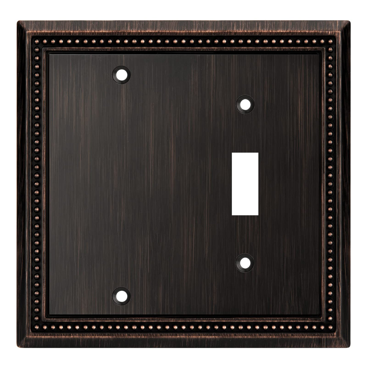 Sunken Pearls Heavy-Duty 4 Toggle Light Switch Plate, Antique Brass, 1 Pack