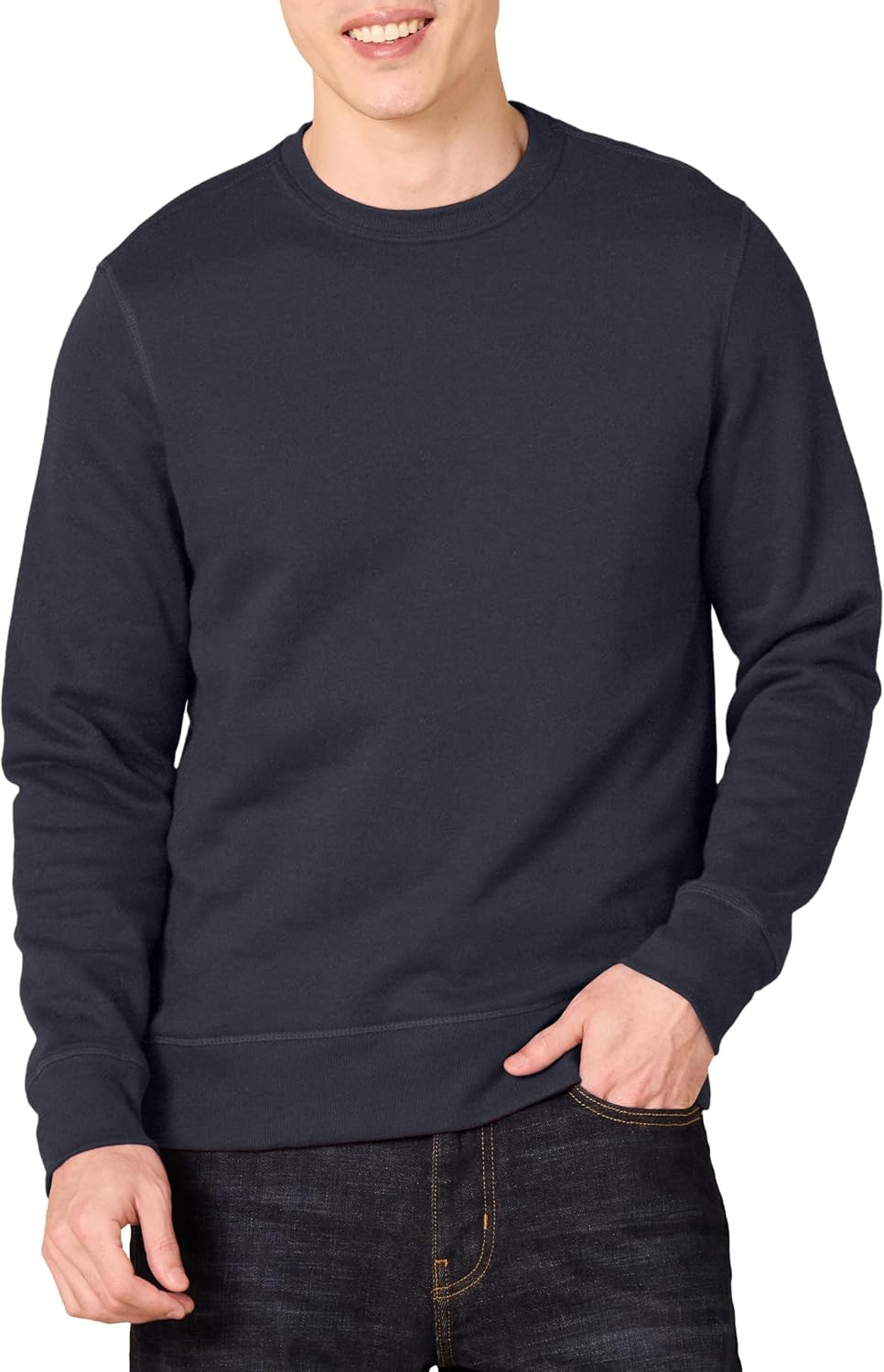 Amazon Essentials Men's Crew-Neck Fleece Sweatshirt with Ribbing (Available in Big and Tall)