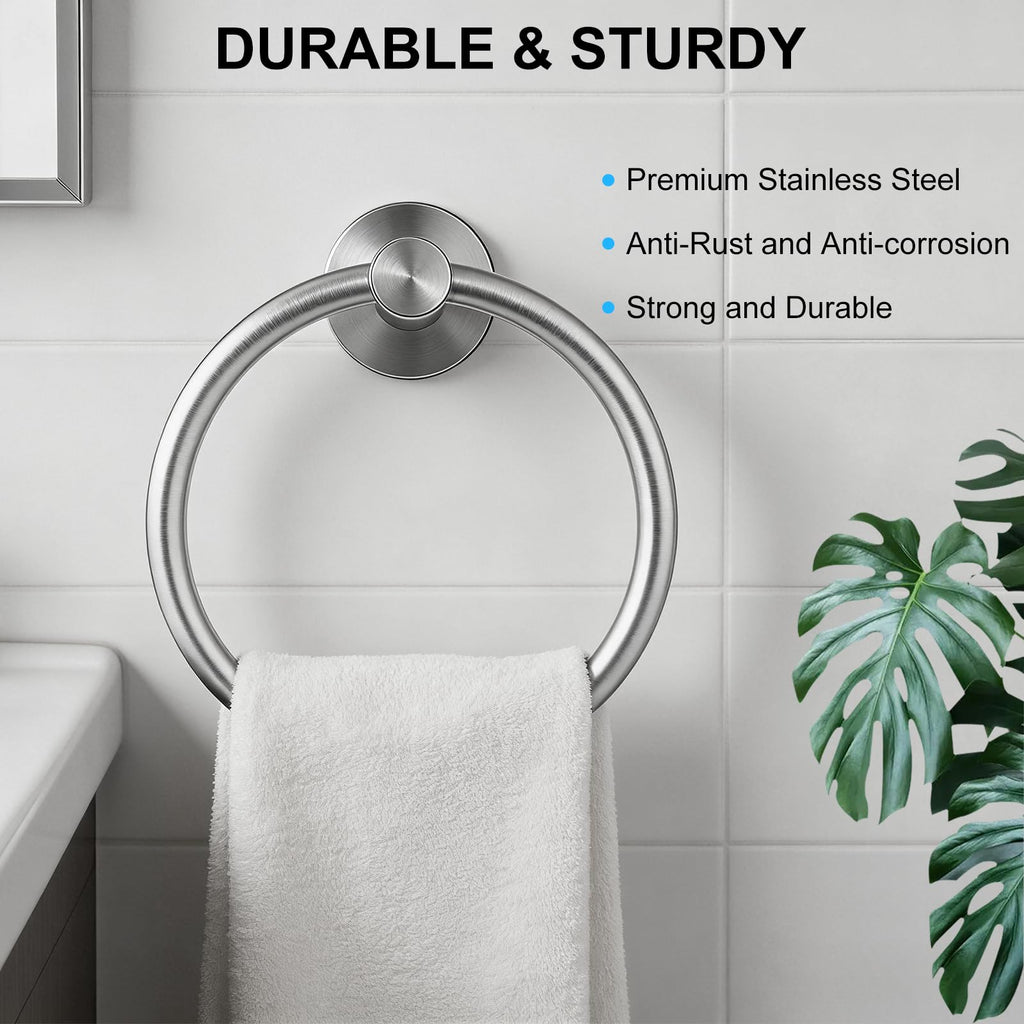 SetSail Towel Holder for Bathroom Wall Matte Black Towel Ring