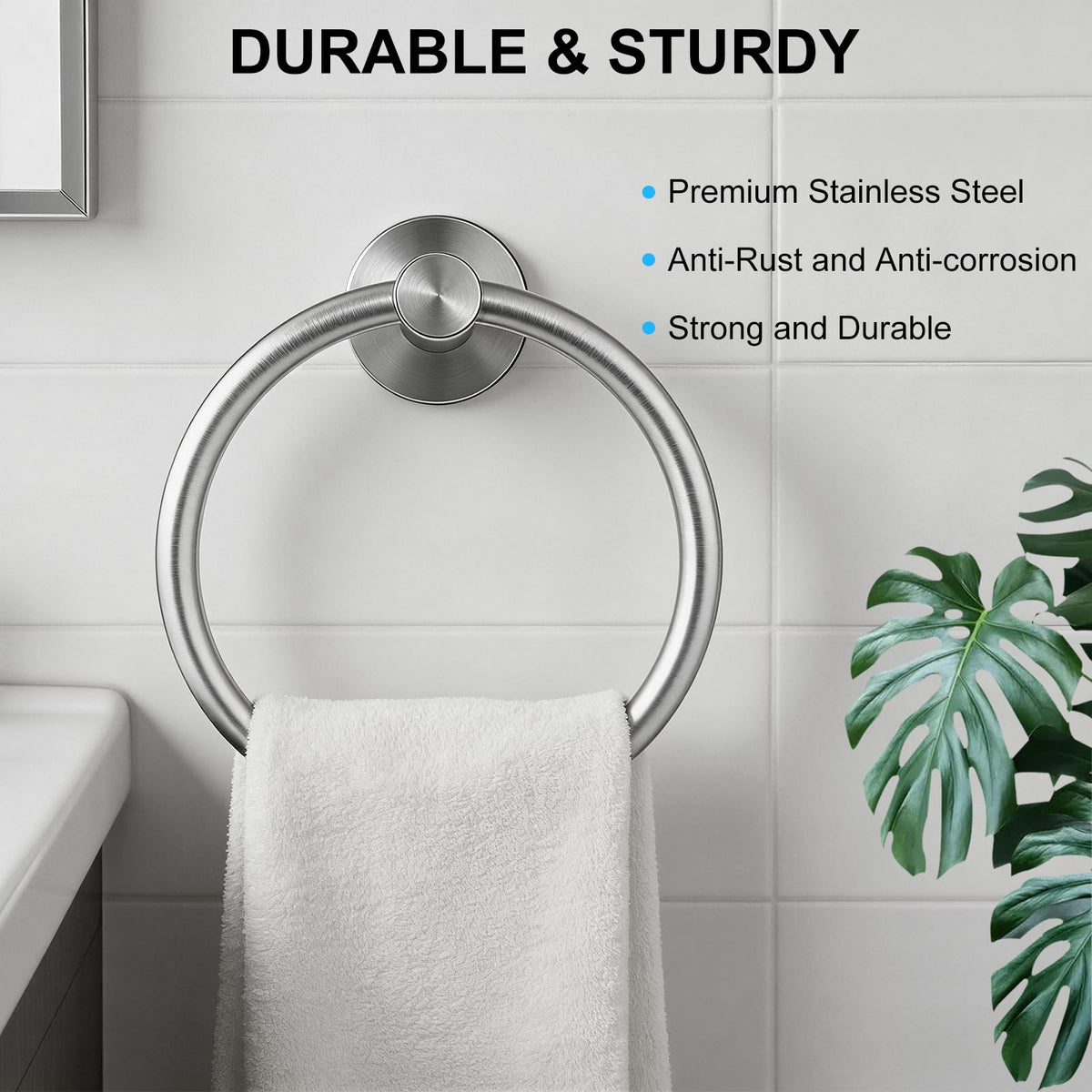 SetSail Towel Holder for Bathroom Wall Matte Black Towel Ring