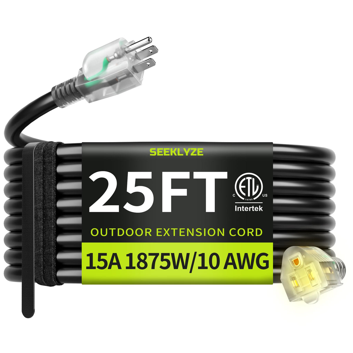 16/3 Black Extension Cord 6 FT Indoor, Short Extension Cord