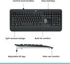 Logitech MK540 Advanced Wireless Keyboard and Mouse Combo for Windows