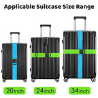 WISYOK Luggage Straps Extended, 4 Pack, 130-250cm Adjustable, Pink SkyBlue