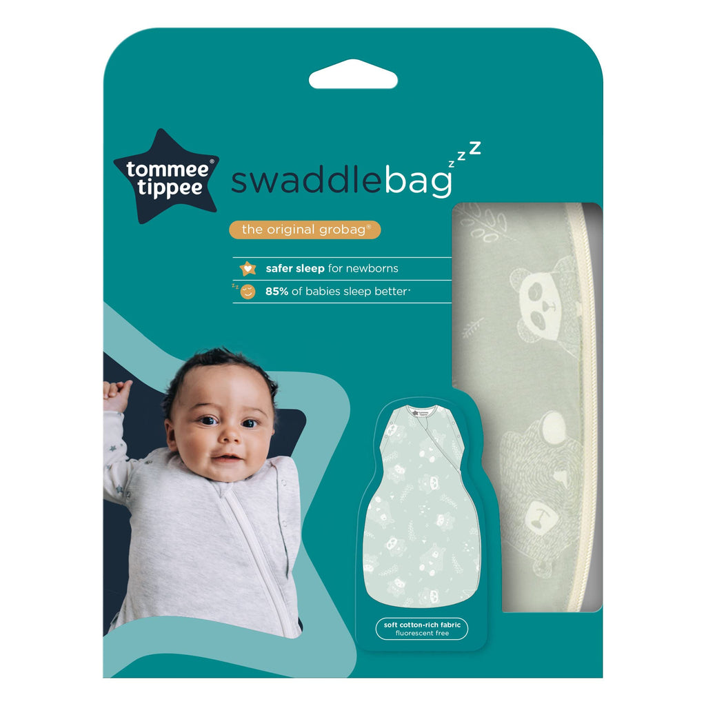 Tommee Tippee Baby Sleeping Bag for Newborns, The Original Grobag Swaddle Bag, Hip-Healthy Design, Soft Bamboo-Rich Fabric, 0-3m