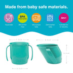 Doidy Cup, Open Cup for Training Baby 6 Months-3 Years, 200ml, Slanted Weaning Cup with Handles for Learning to Drink, BPA Free (Orange)