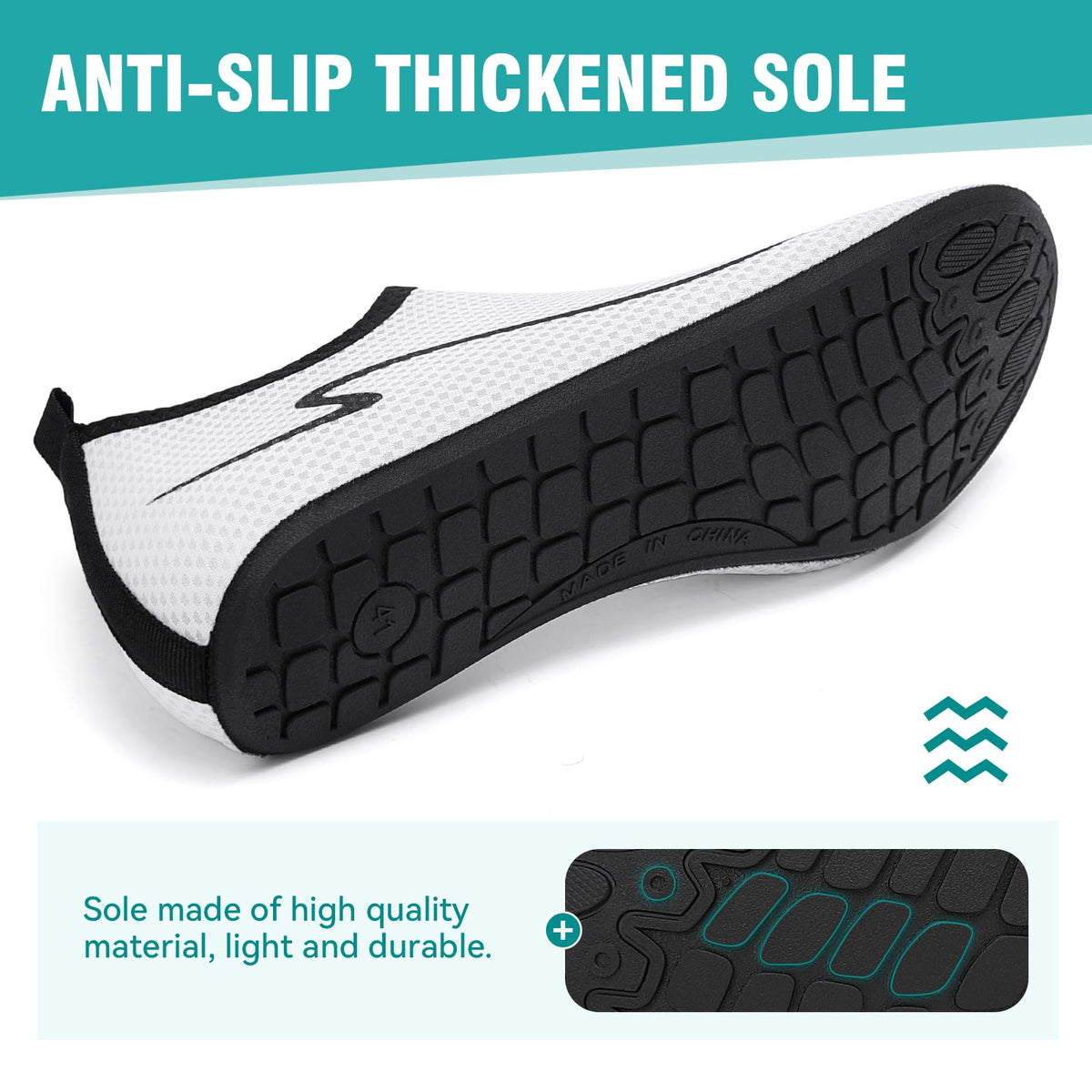 Water Shoes for Women Men Quick-Dry Beach Swim Socks with Non-Slip Sole