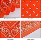 Aomig Bandana Head Scarf for Men and Women, Stylish Cowboy Headband Handkerchief, Multi-purpose Hair Scarf Paisley Print Unisex Headwraps, Bib Party Face Covering Headwear for Motorcycling