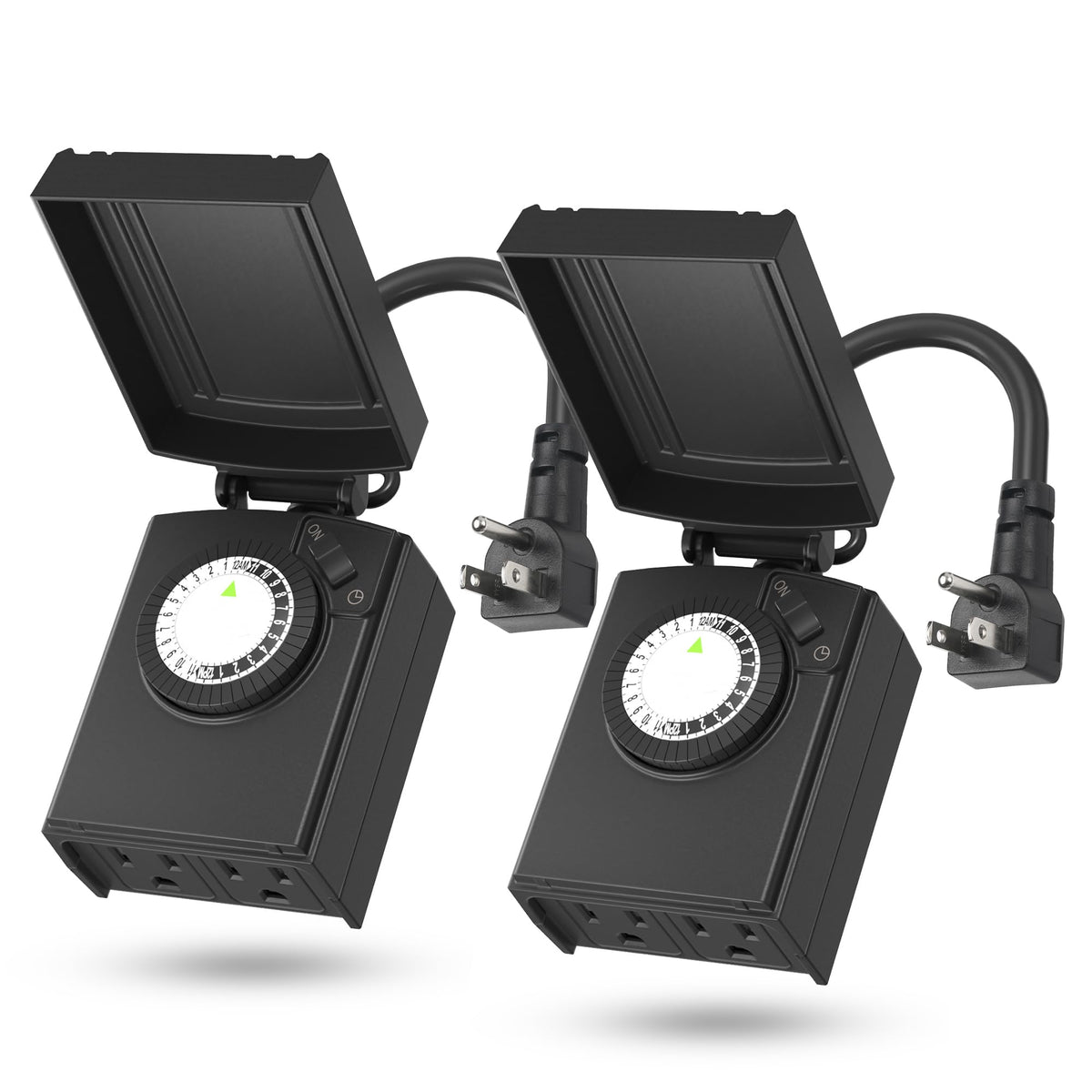 BN-LINK Outdoor 24-Hour Mechanical Timer Outlet, 2 Grounded Outlets