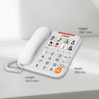 Vtech SA3100 Corded Senior Phone for Elderly with High-Contrast Large Buttons,Multilingual Talking Digits,Visual Ringer,Speed Dial,Speakerphone,No AC Power,Earpiece and Speakerphone Volume Control