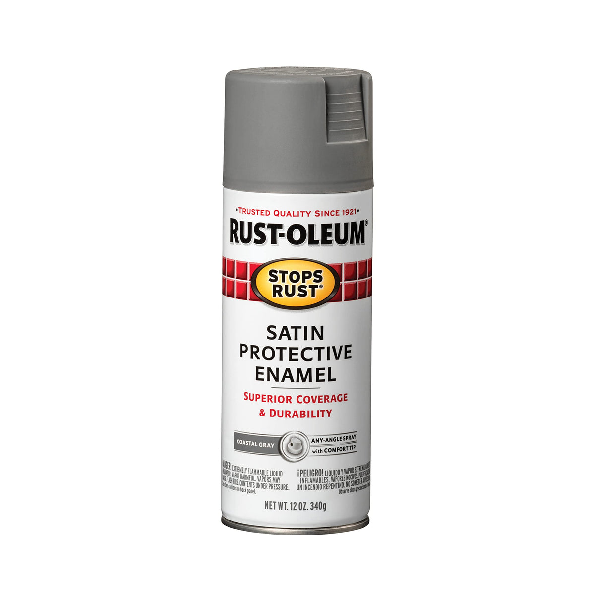 Rust-Oleum 7776830 Stops Rust Spray Paint, 12 oz, Flat Black