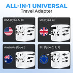 Double Dragon 2-Pack UK Electric Toothbrush & Shaver Plug Adapter | 2-Pin to 3-Pin Bathroom Converter | Supports UK EU Round & US Flat 2-Pin Plugs | 1A Fused | Compatible with Oral-B, Braun, Philips