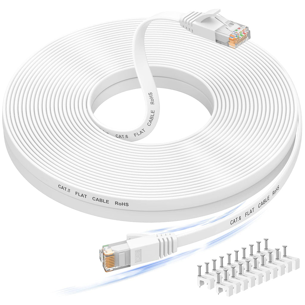 Ethernet Cable 30M, Cat6/Cat 6e Long Internet Cable,Flat Network Patch Cord