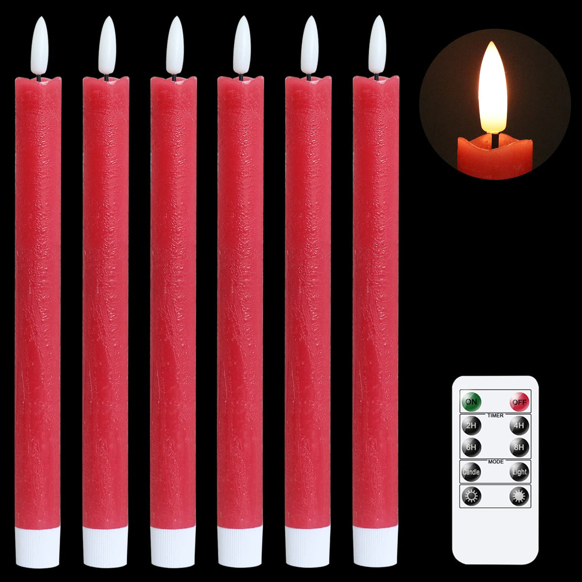 GenSwin Christmas Tree Flameless Taper Candles candlesticks Remote Timer
