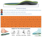 Plantar Fasciitis Arch Support Orthopedic Insoles Relieve Flat Feet Heel Pain Shock Absorption Comfortable Inserts(Size:UK-7,Length:10.25",Green)