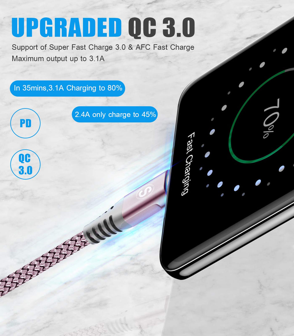 2-Pack 2m 60W USB C to USB C Charger Cable, PD Type C Super Fast Charging for iPhone 17 air 16 15 MacBook iPad Pro, Samsung Flip Fold 7 6 5 S26 S25 S24 S23 Ultra, Steam Deck, Nintendo Switch etc