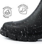 DRECAGE Wellies Boots Women Waterproof Short Chelsea Fashion Ladies Comfortable Rain Boots Outdoors Garden Walking