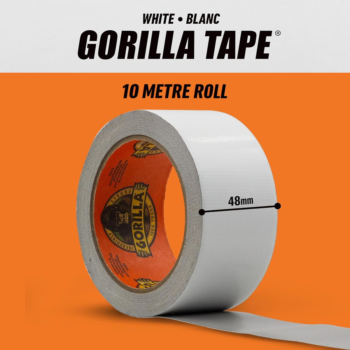 Gorilla Tape Black 11m - Heavy Duty Duct Tape, Hand-Tearable & Extra Strong