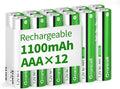 Granicell AAA Rechargeable Batteries (12 Pack), 1100mAh, 1.2V NiMH