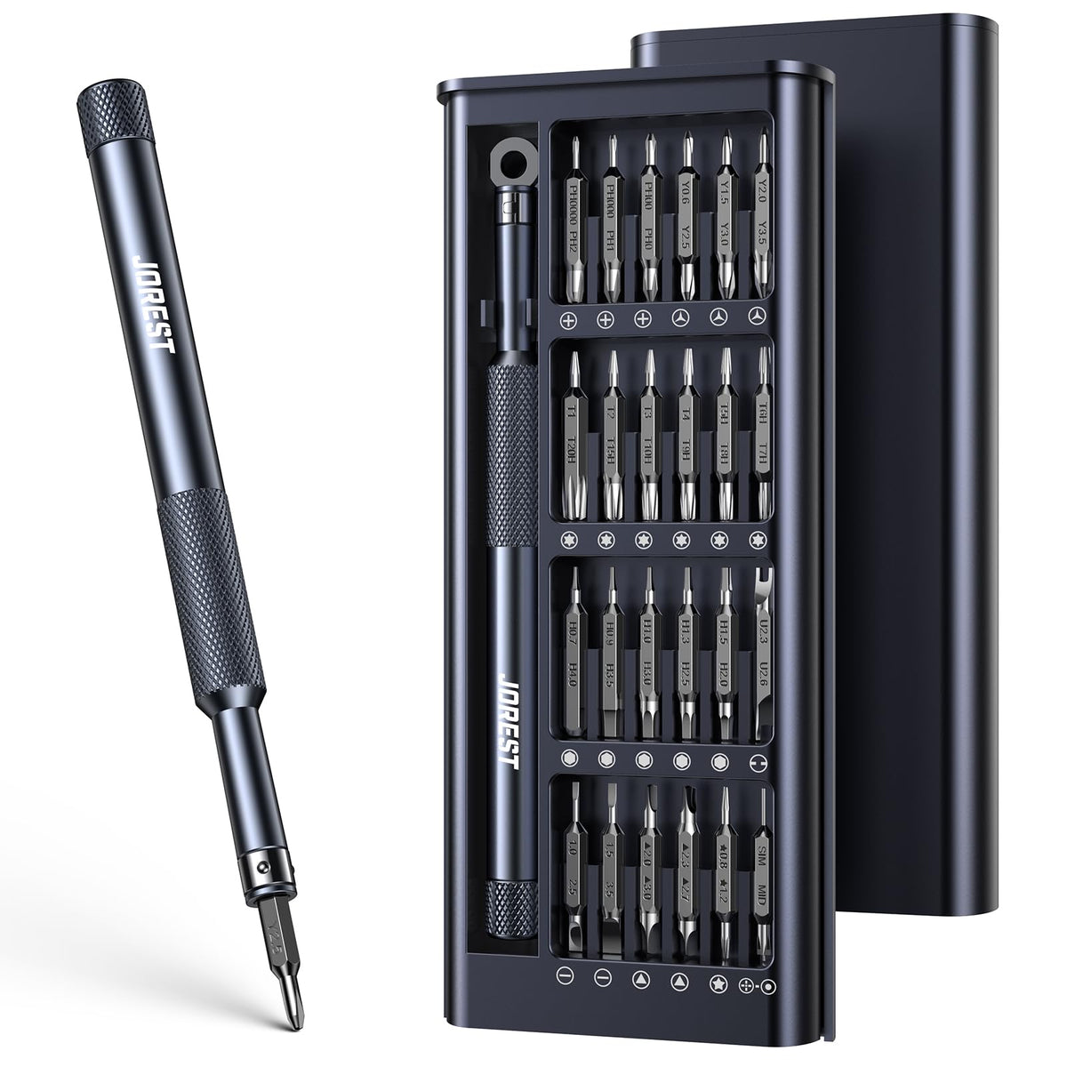 JOREST 25-IN-1 Precision Screwdriver Set, Mini Repair Tool Kit with Torx for Macbook, Computer, Laptop, iPhone, PS5, Xbox, Switch, Glasses, Watch, Ring Doorbell, Electronic, Small Gift Gadget for Men