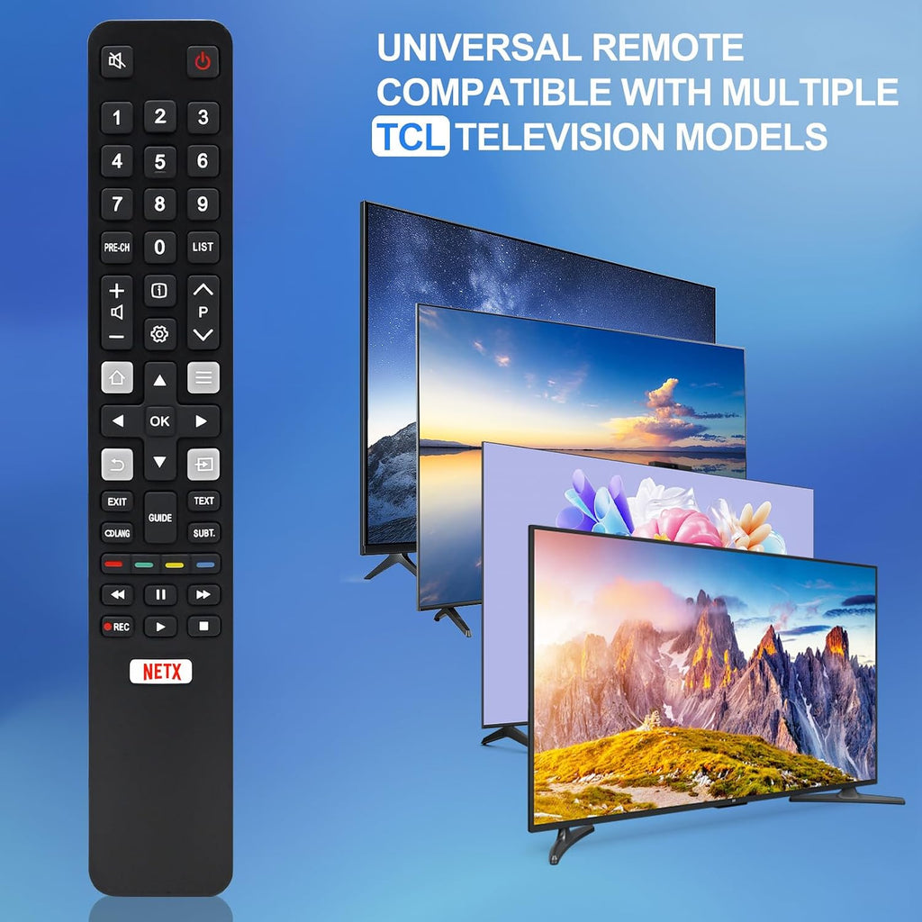 Replacement TCL TV Remote Control RC802N for TCL Android & LCD LED 4K Smart TVs: 32DS520, 40S6000FS, 49S6000FS, 49DP600, F43S5916, 50DP600, H32S5916, U49P6016, U55P6006 – No Setup Required