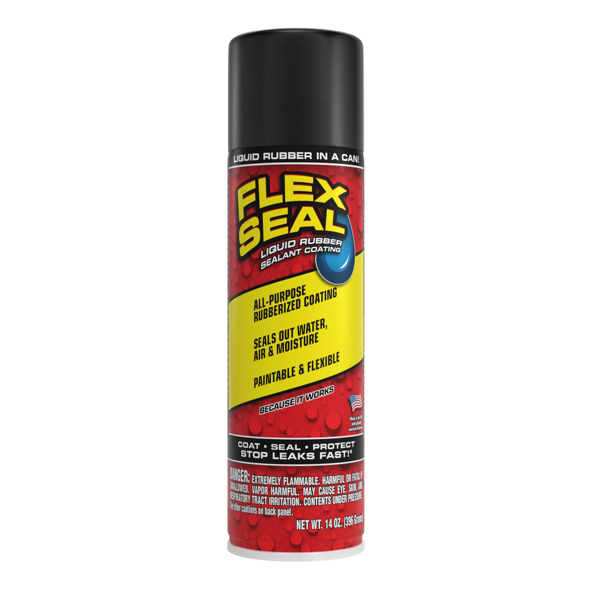 Flex Seal Spray Rubber Sealant Coating, Waterproof, Clear, 14 oz, 1-Pack