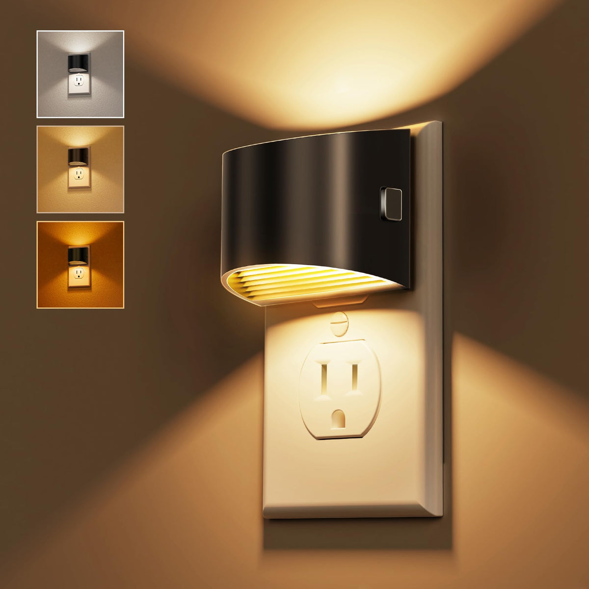 L LOHAS LED Night Lights Plug into Wall, Dimmable Night Light 2 Pack