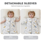 Baby Sleeping Bag with Feet, 2.0 Tog, Removable Sleeves 6-18 months