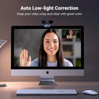 UGREEN Full HD 1080P/30fps Webcam for PC/Laptop/Mac, Auto Light Correction