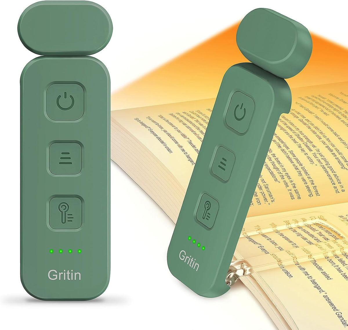 Gritin Reading Light, Rechargeable Book Light for Reading in Bed