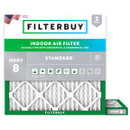 Filterbuy 18x18x1 Air Filter MERV 8 Dust & Allergy Defense (2-Pack)