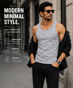 ITRAT Men's Cotton Vests Tank Tops Slim Fit Summer Top Breathable Sleeveless Shirt, Easy Fit Athletic Wear for Workout, Everyday Use and Training Activities (Pack 1, White, XL)